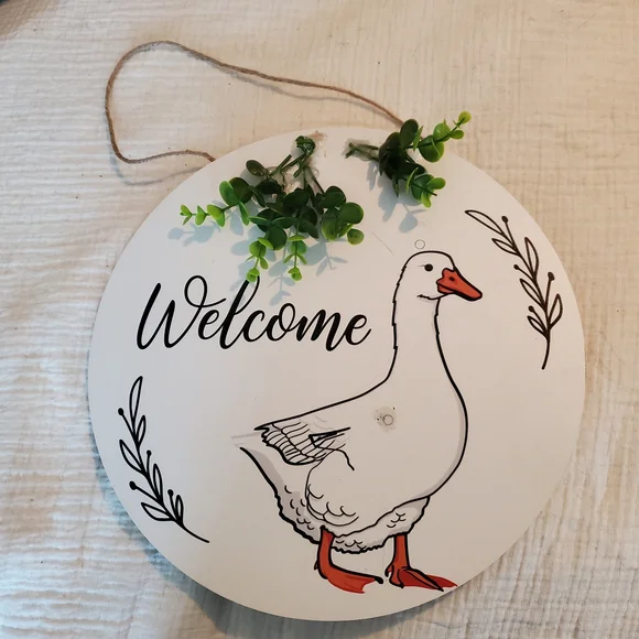 Interchangeable Goose Welcome Sign *FLAWS/MISSING PIECES - Picture 5 of 16